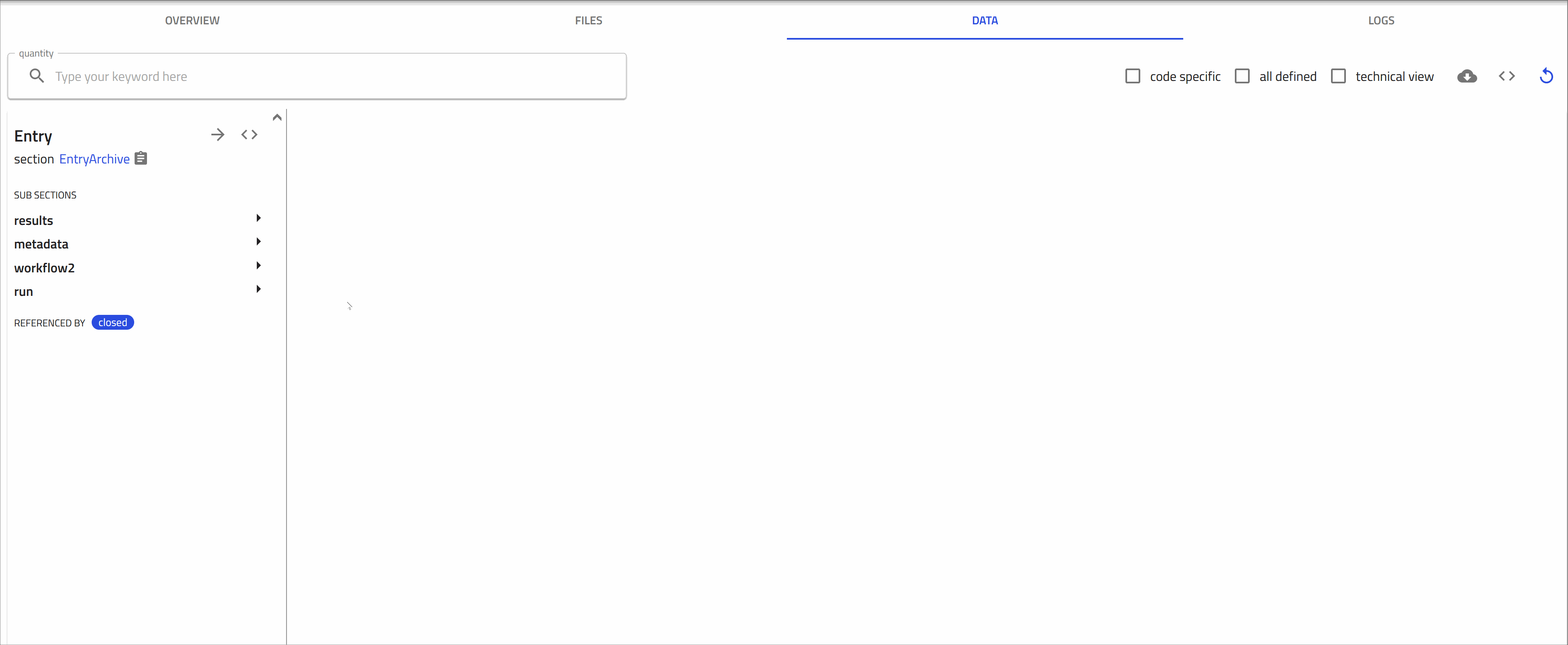 Animation of the data tab
