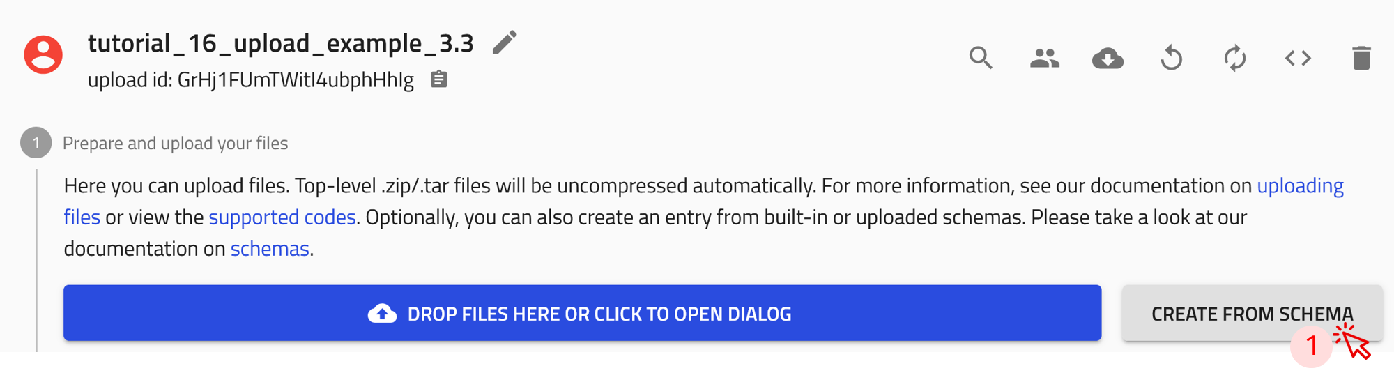 Screenshot of step 1