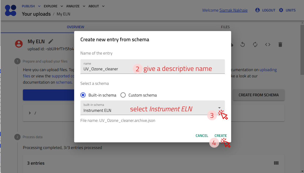 create built-in schema for instrument