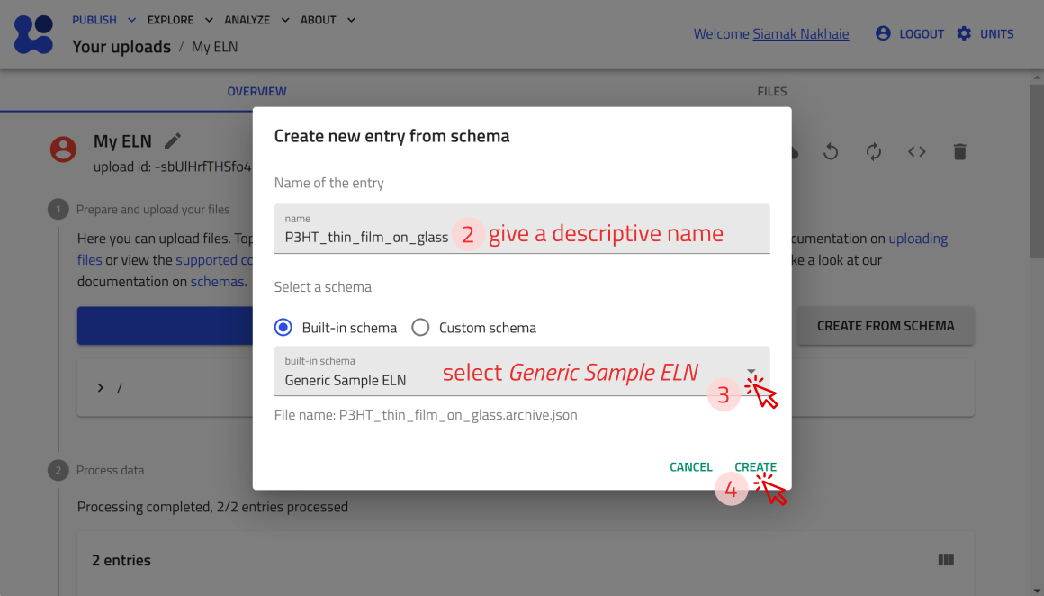 create built-in schema for sample