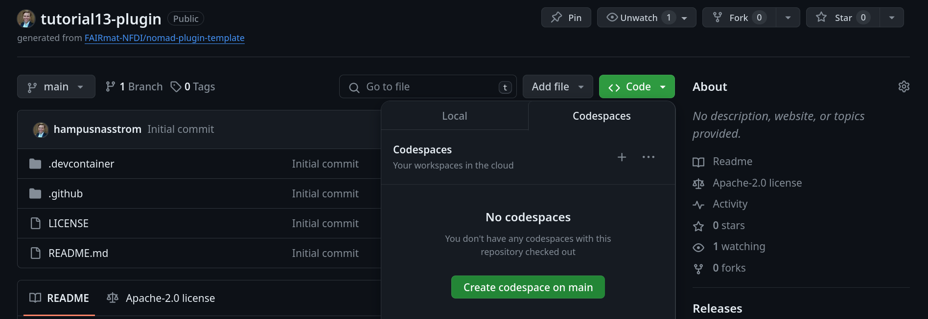Use codepace
