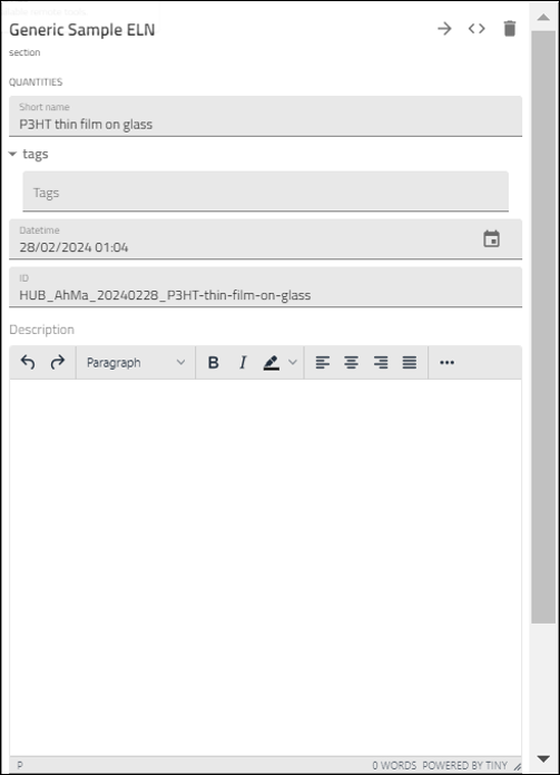 Eln Ui Form Example Samples - NOMAD Onboarding Workshop